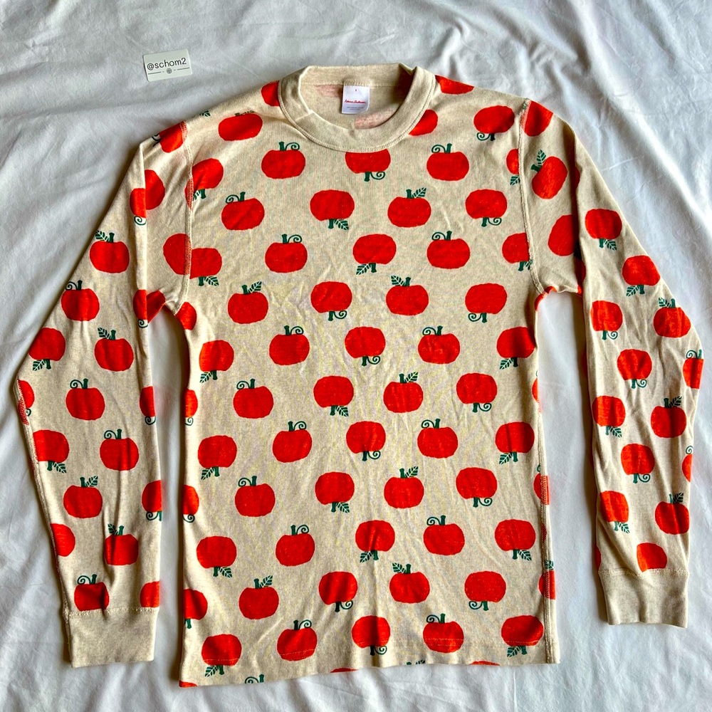 Hanna Andersson Pumpkin Unisex S 100% Organic Cotton adult L/S shirt